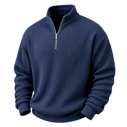 Cozy Corduroy Zipped Polo Shirts