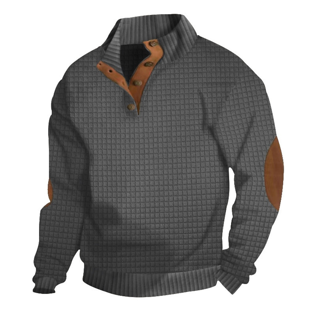 Men's Waffle Patchwork Sweatshirt