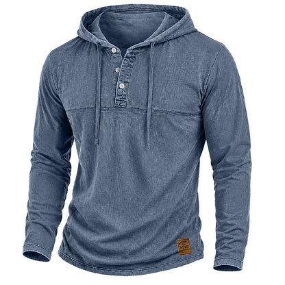 Vintage Washed Cotton Hooded Sweatshirt