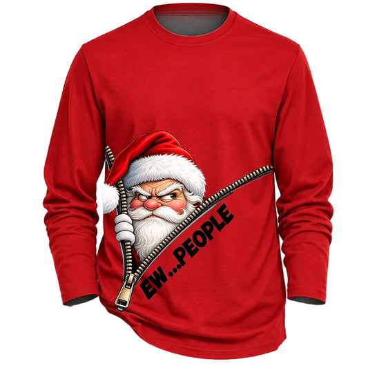 Men's Funny Santa Christmas Longsleeve Tee