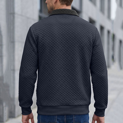 Colorblock Waffle Quarter-Zip Sweatshirt