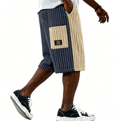 Colorblock  Corduroy Shorts