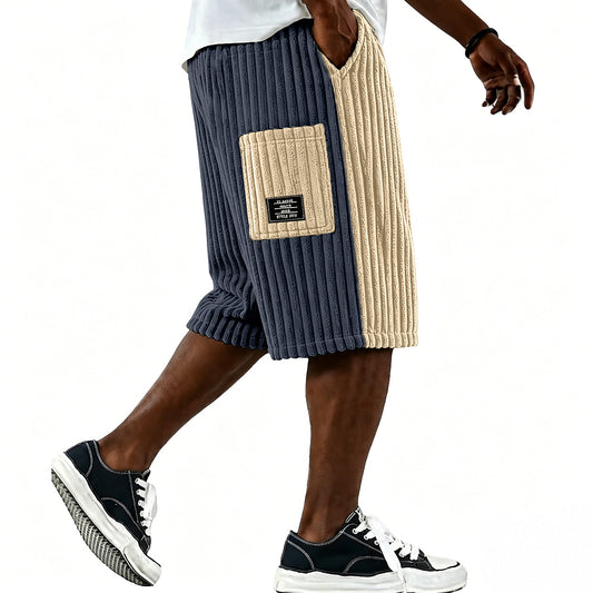 Colorblock  Corduroy Shorts