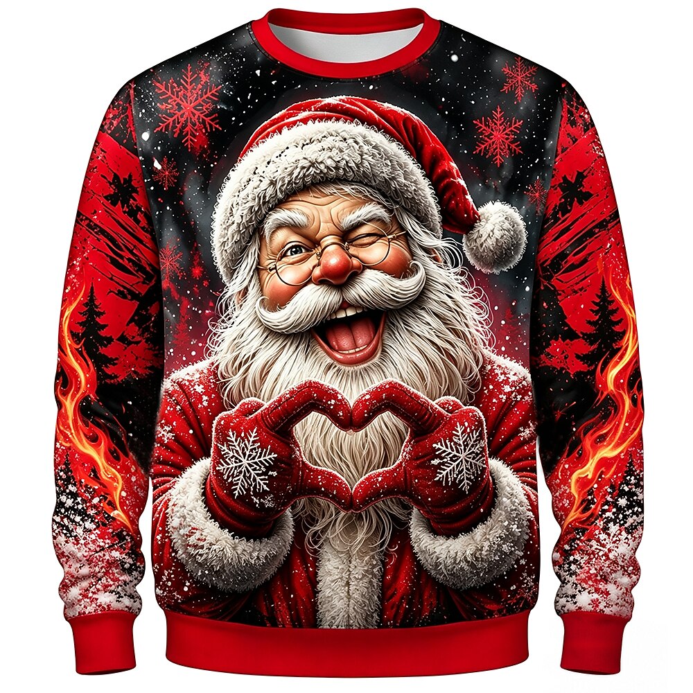 Santa Christmas Party Graphic Crewneck Sweatshirt