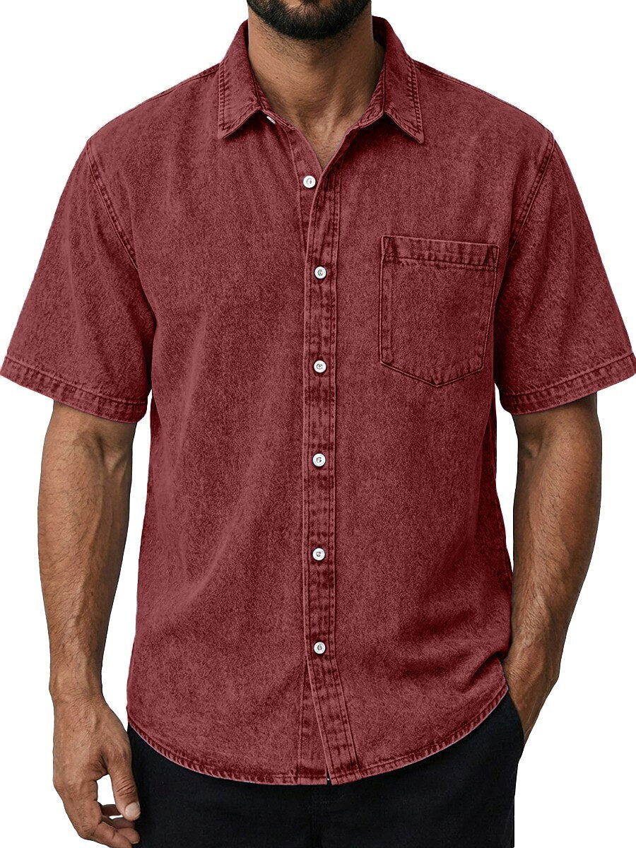Vintage Washed Cotton Pocketed Shirt