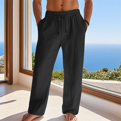 Cotton Linen Pants - Straight Leg, Casual & Comfortable