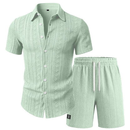 Men's Jacquard Shirt & Shorts Set