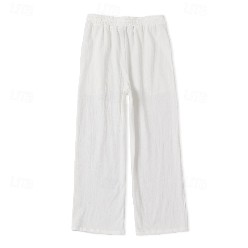 Daily Linen Pants - Elastic Waist, Casual Holiday & Vacation Wear