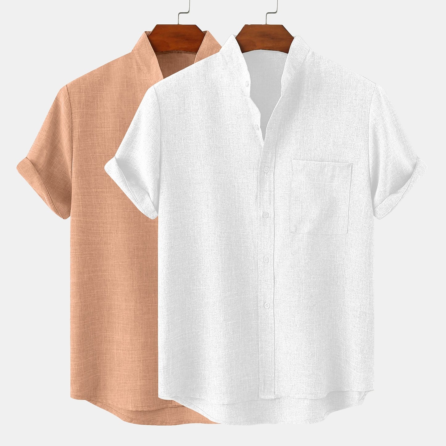2 PCS Classic Linen Button-Up Shirts