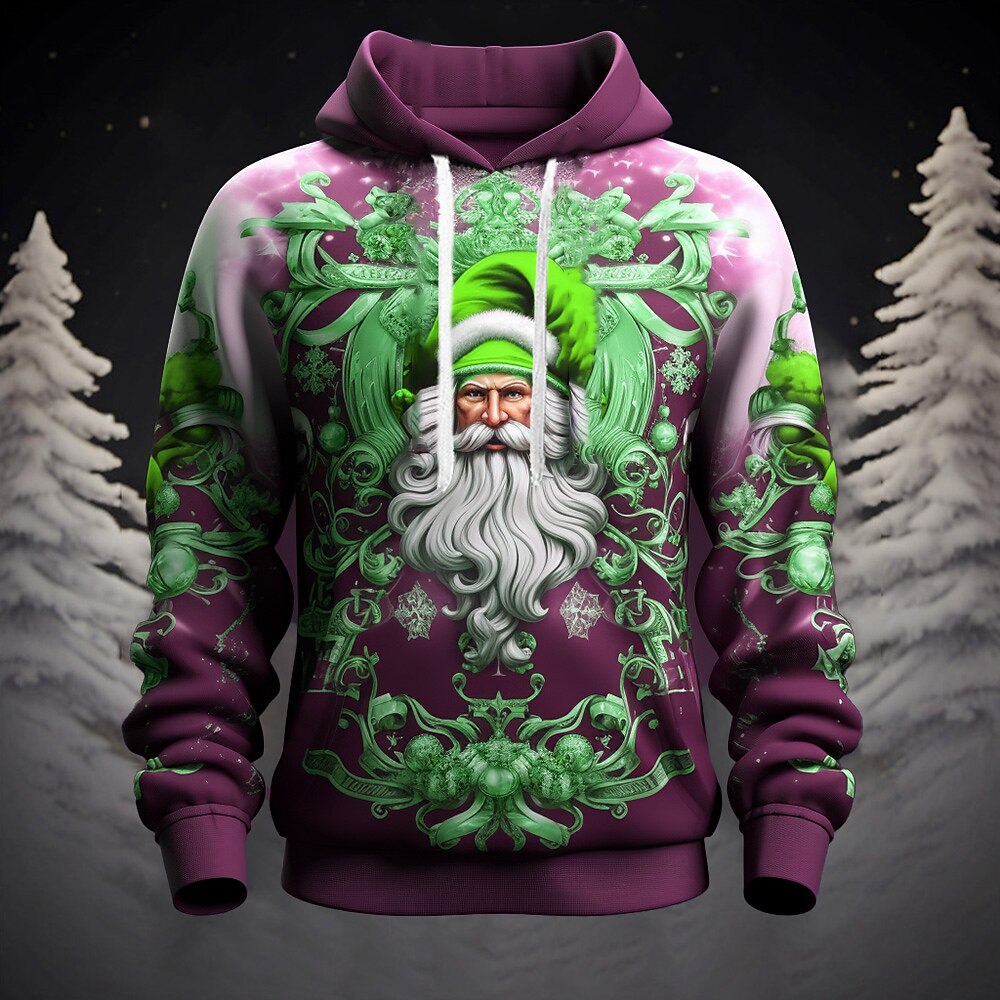 Santa Christmas Outdoor 3D Graphic Hoodie