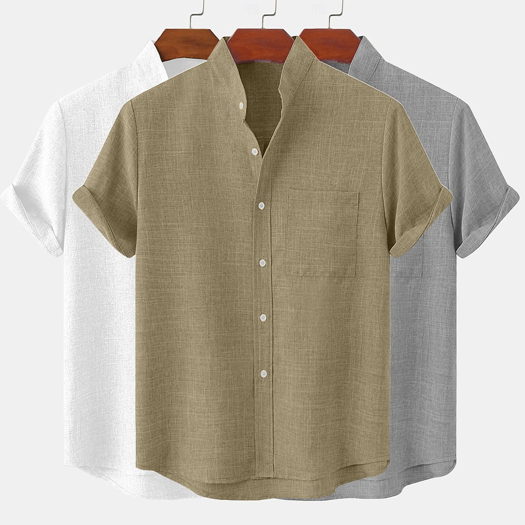 3-Piece Men's Linen Shirt - Soft & Breathable