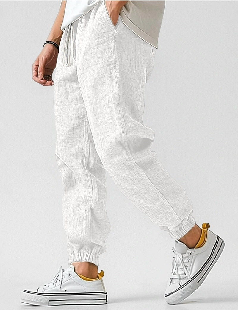 Men's Summer Cotton Linen Pants - Comfortable Baggy Style