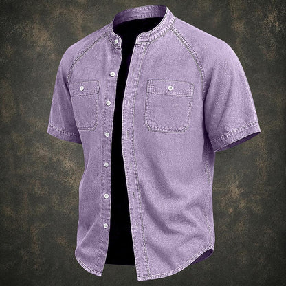 Vintage Washed Cotton Button Up Shirt