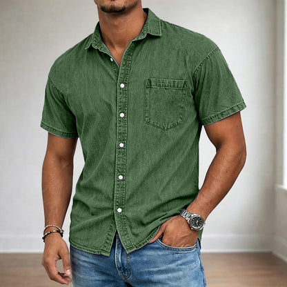 Men's Cotton Acid Wash Shirt