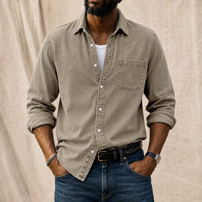 Washed Denim Cotton Casual Shirt