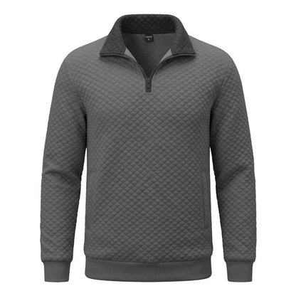 Colorblock Waffle Quarter-Zip Sweatshirt