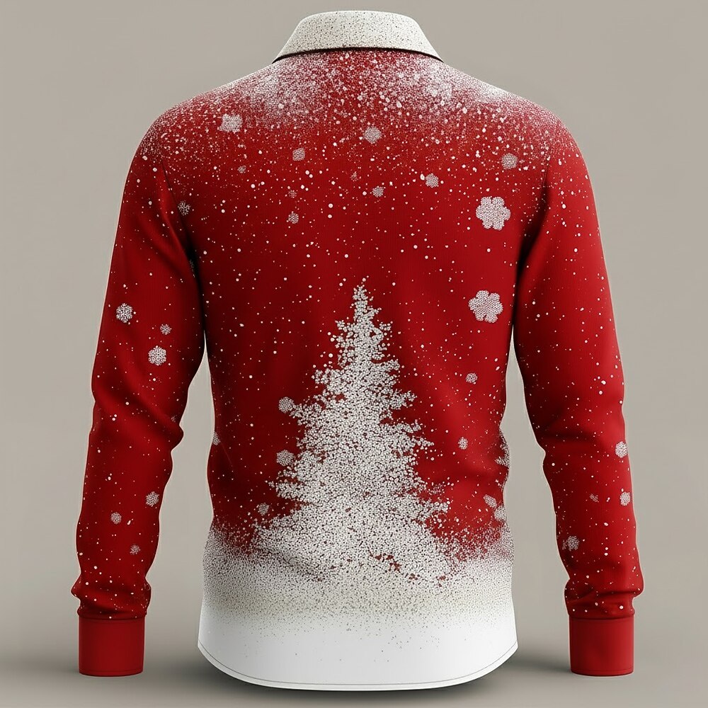 Men's Christmas Faux Collar Tuxedo Shirt