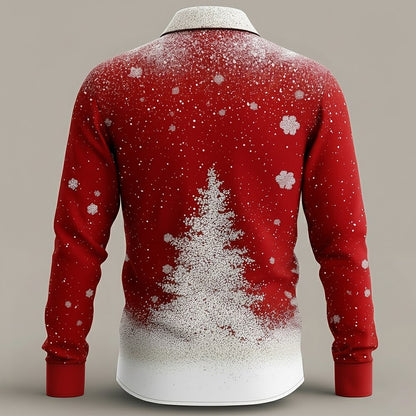 Men's Christmas Faux Collar Tuxedo Shirt