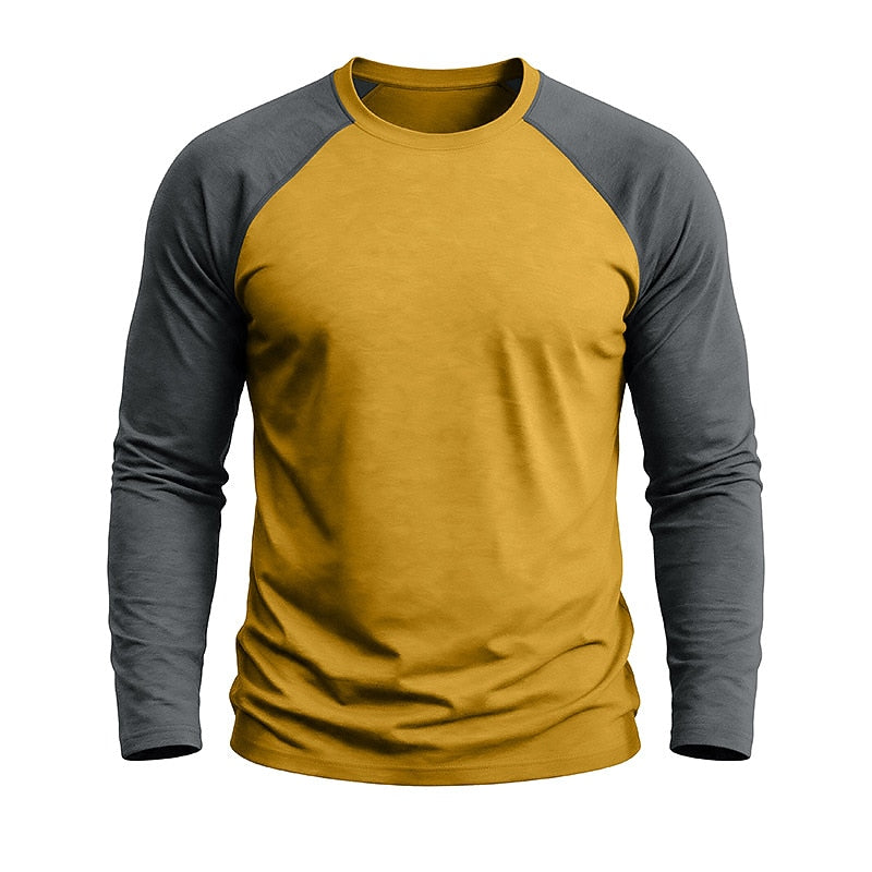 Casual Colorblock Long Sleeve T-shirts