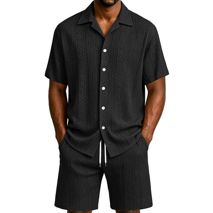 Men's Jacquard Shirt & Shorts Set