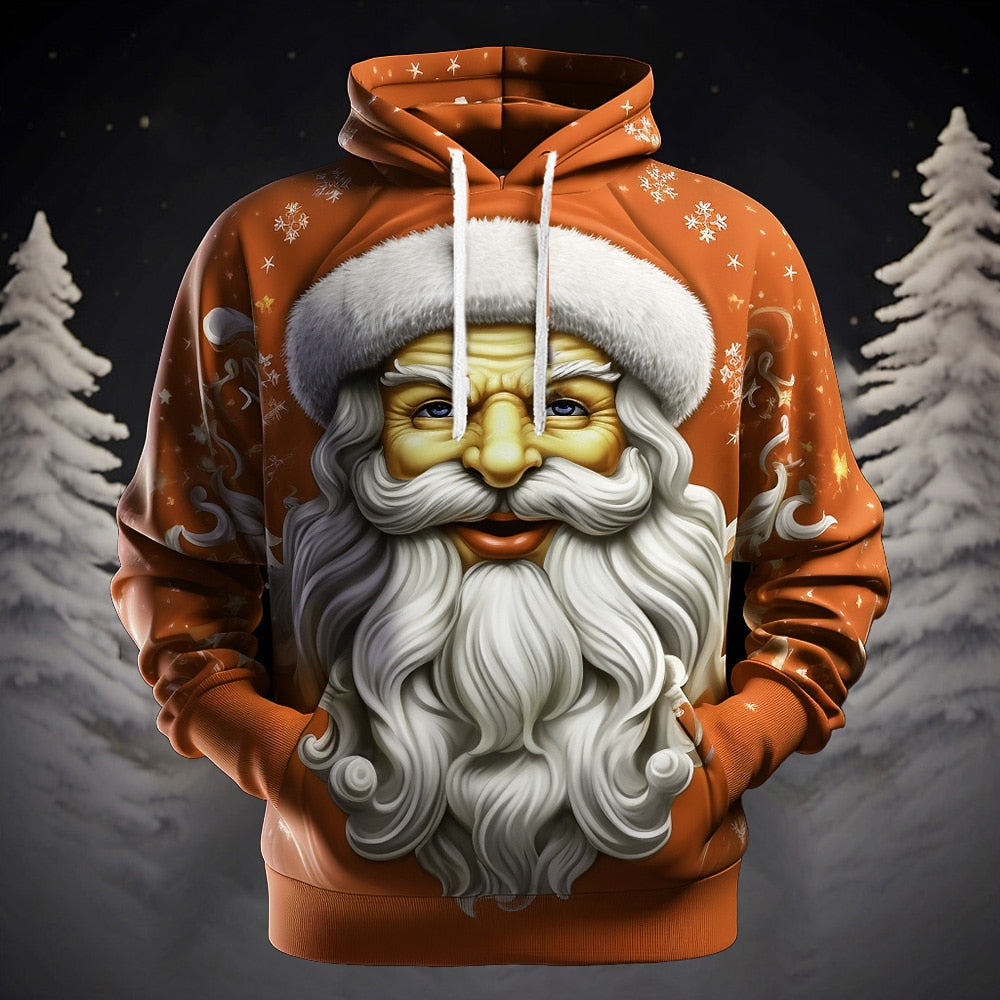 Santa Christmas Outdoor 3D Graphic Hoodie