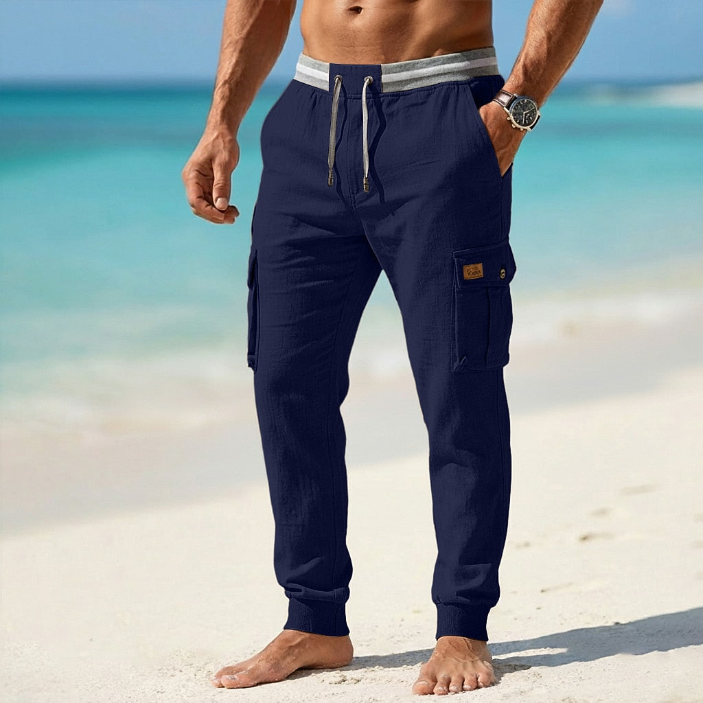 Baggy Drawstring Cotton Linen Pants