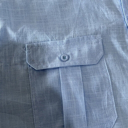 2-Pack Band Collar Linen Shirts
