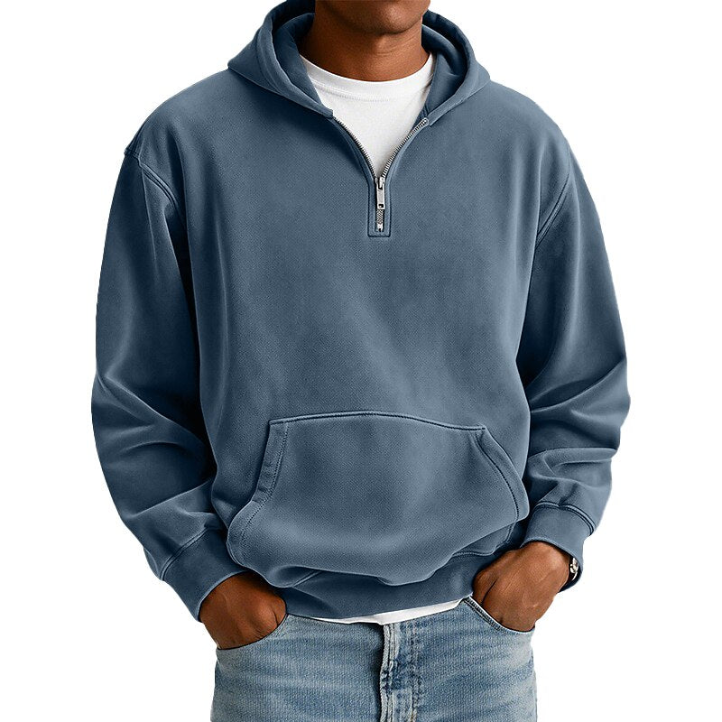 Comfort Quarter Zip Cotton Hoodie