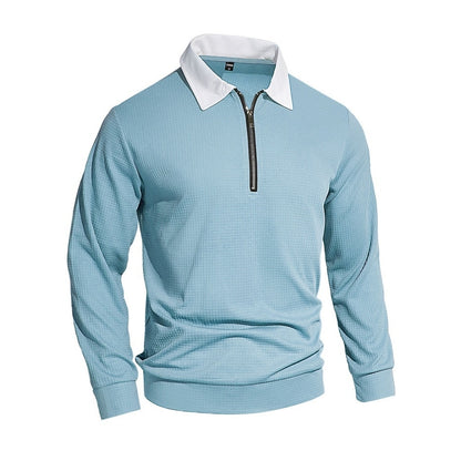 Cozy Waffle Quarter-Zip Polo Shirts