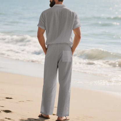 2-Piece Outfit-Linen Shirt with Pants