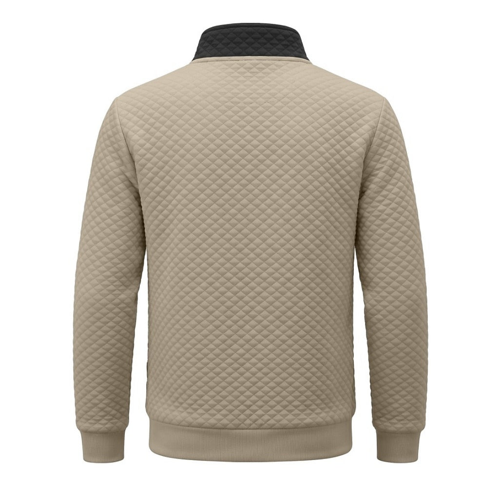 Colorblock Waffle Quarter-Zip Sweatshirt