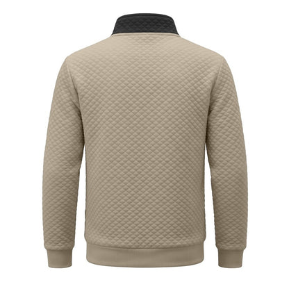 Colorblock Waffle Quarter-Zip Sweatshirt