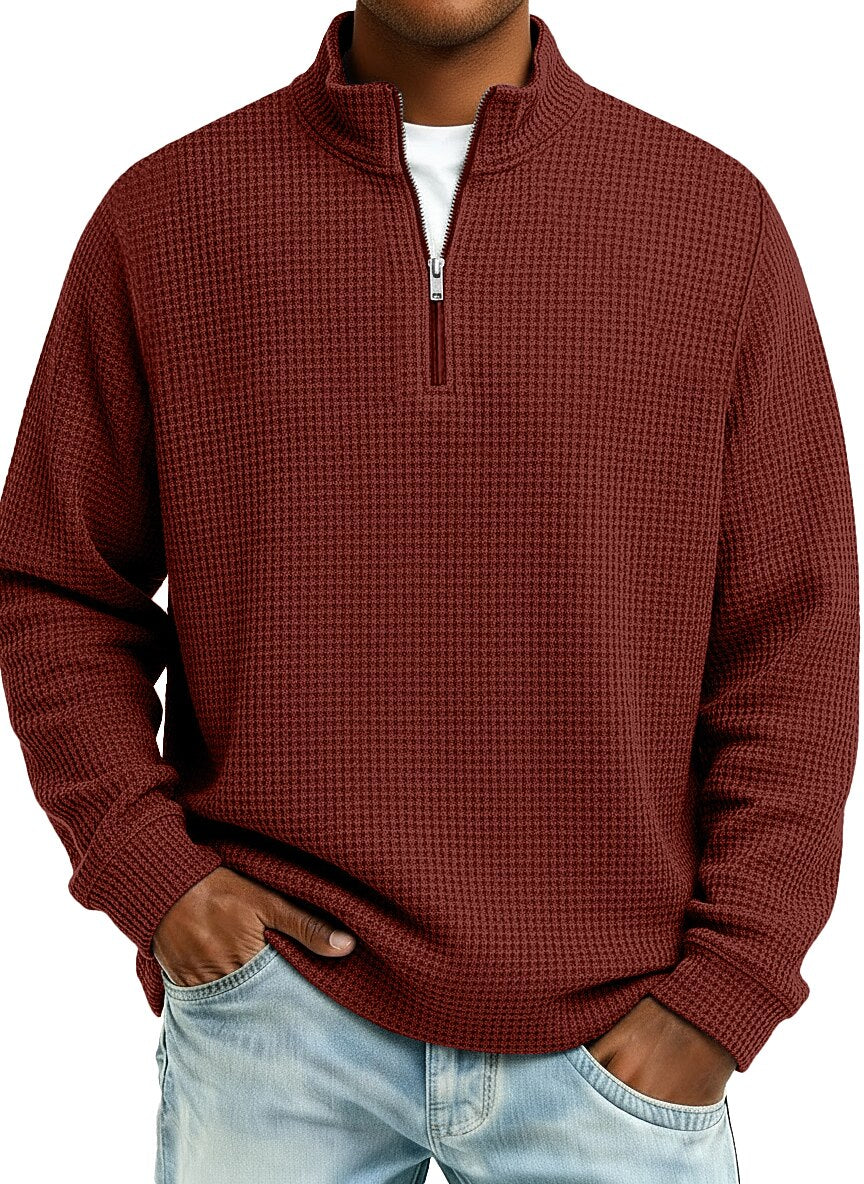Classic Quarter Zip Waffle Polo