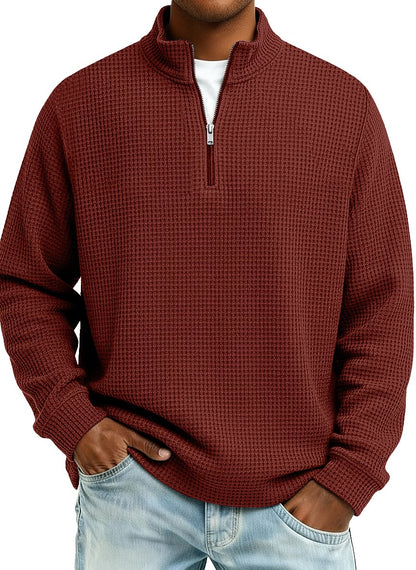 Classic Quarter Zip Waffle Polo