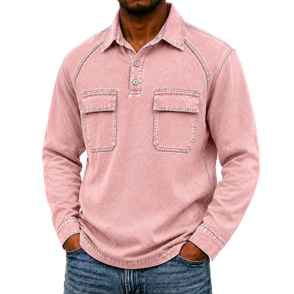 Vintage Washed Cotton Pocketed Polo