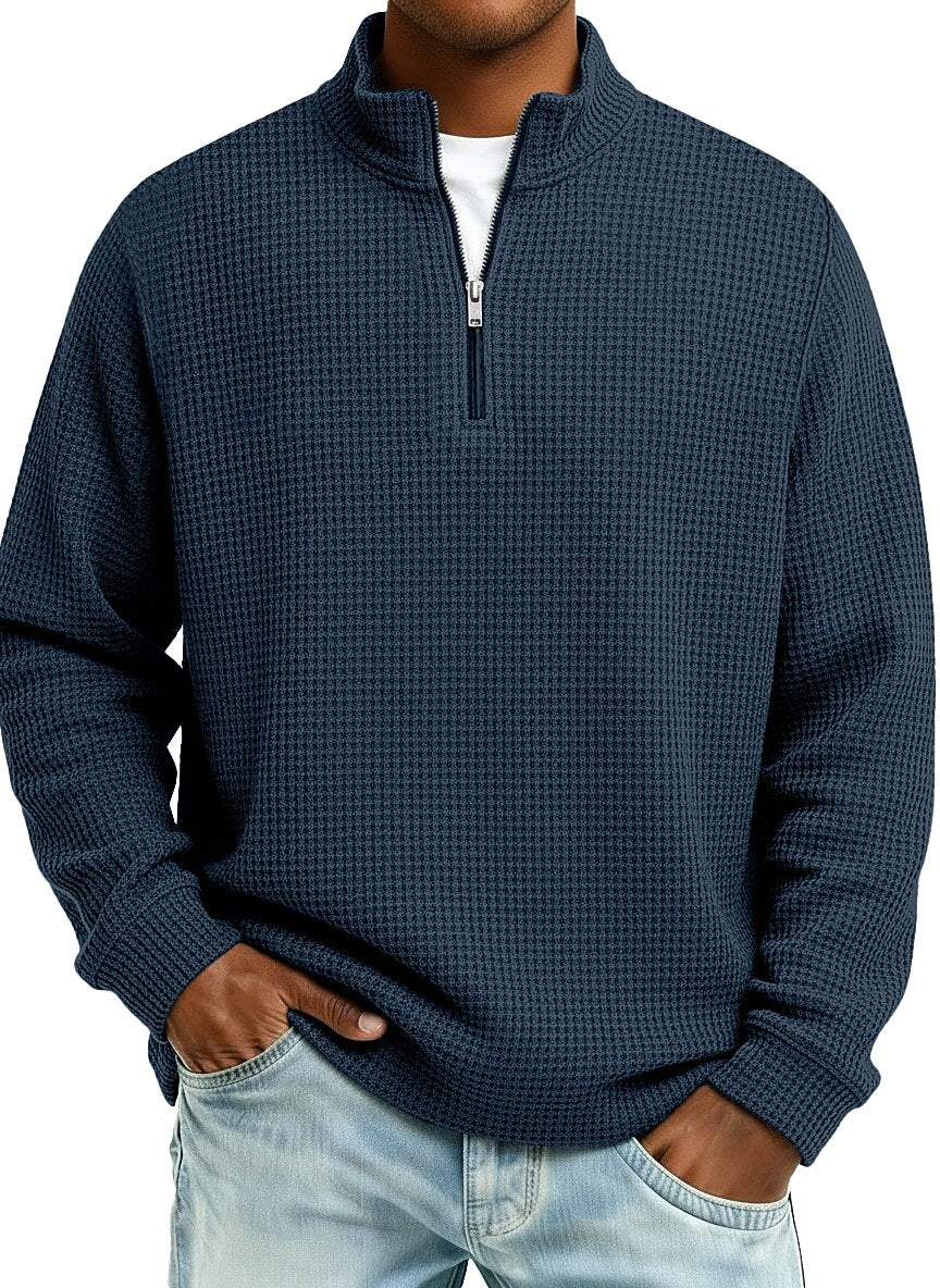 Classic Quarter Zip Waffle Polo