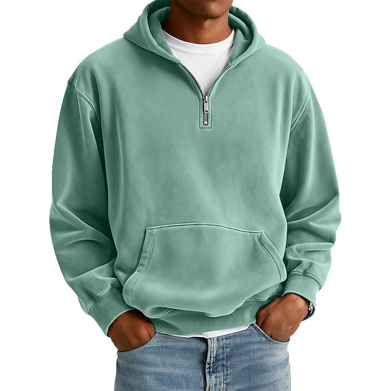 Comfort Quarter Zip Cotton Hoodie
