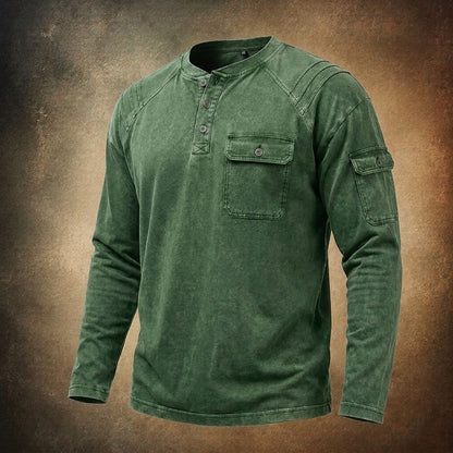 Broken-in 100% Cotton Henley Shirt