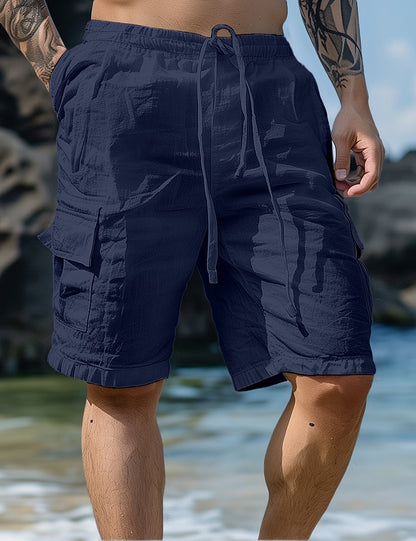 Men's Summer Linen Shorts-Multi-Pocket, Casual & Comfortable