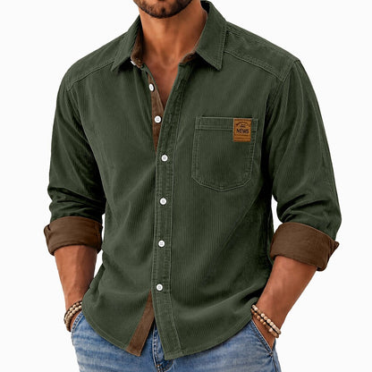 Textured Corduroy Button Up Shirt