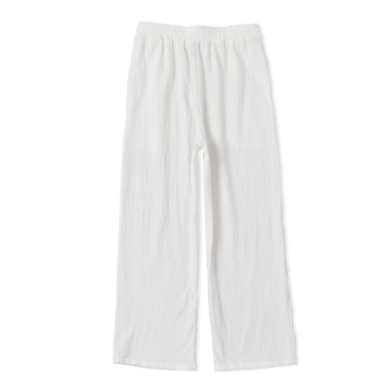 Daily Linen Pants - Elastic Waist, Casual Holiday & Vacation Wear