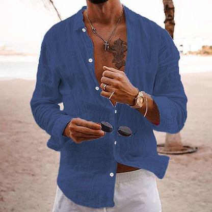 Cotton Linen Button-Up Shirt
