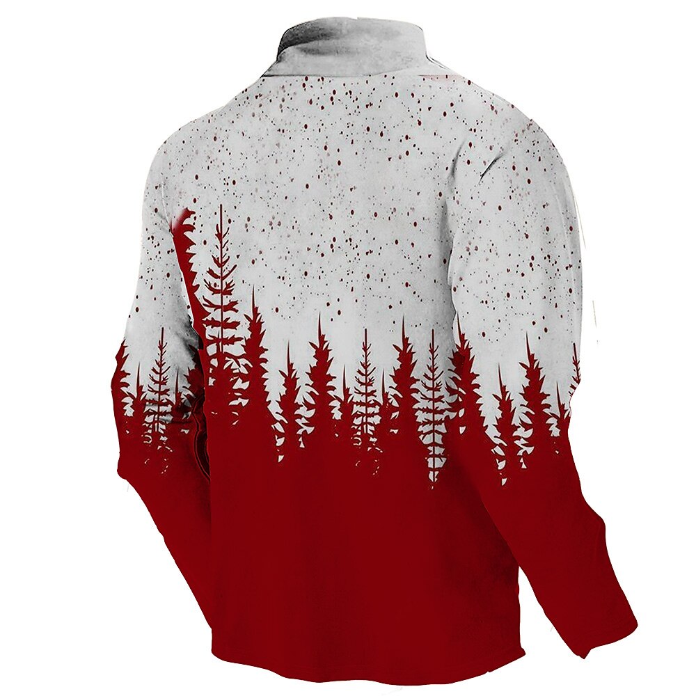 Christmas Deer Trees Quarter Zip Sweatshirt