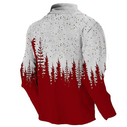 Christmas Deer Trees Quarter Zip Sweatshirt