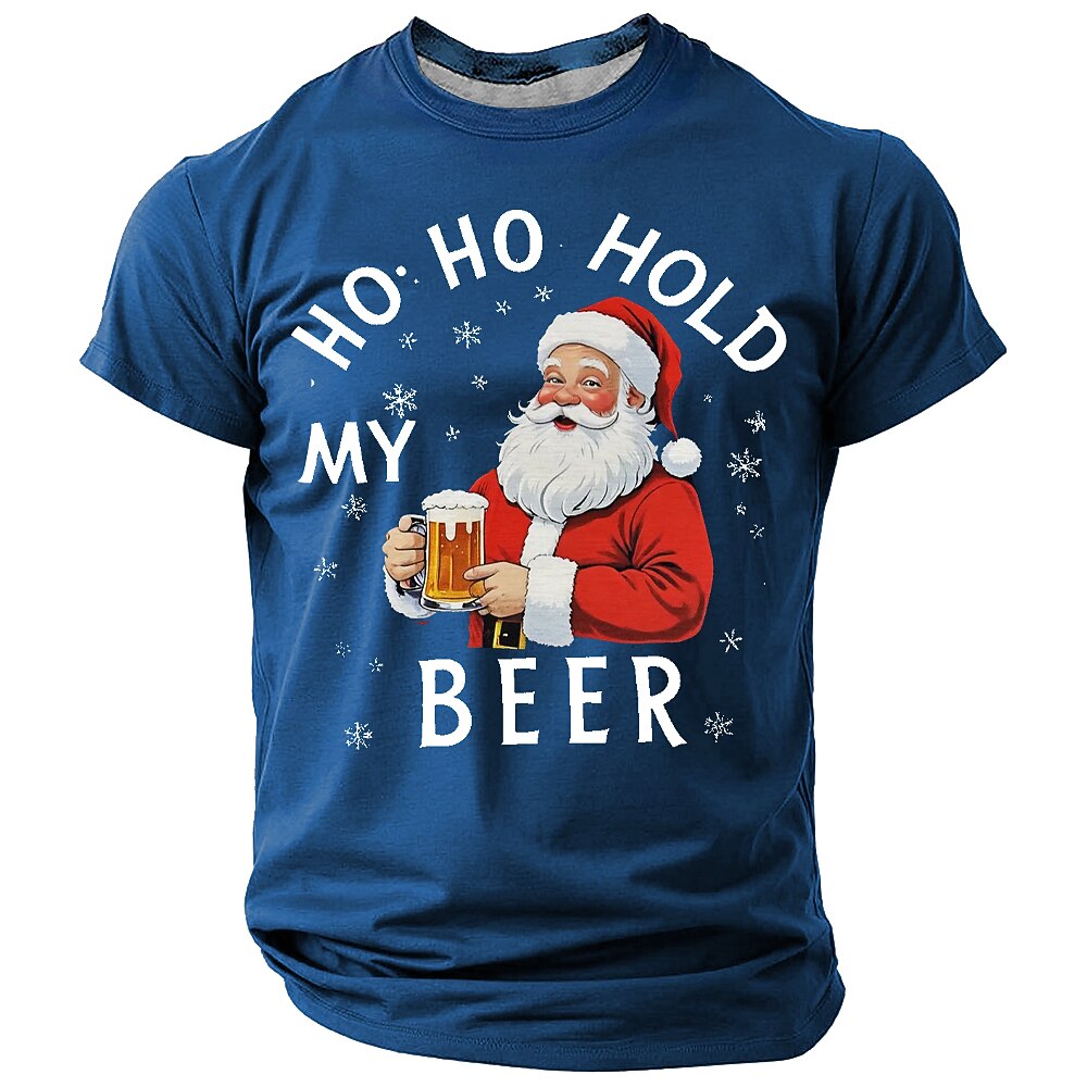 Men's Artistic Santa Christmas Graphic T-Shirt