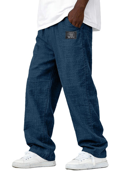 Men's Summer Linen Pants -Elastic Drawstring Waist