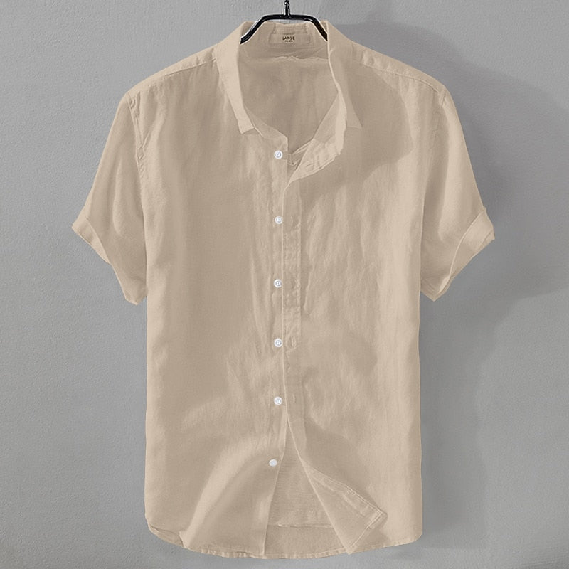 Men's Linen Summer Shirt - Casual Button-Up