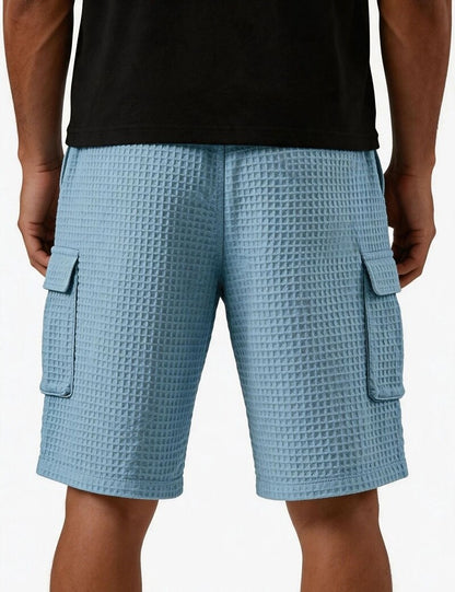 Lightweight Waffle Cargo Shorts With Pocket