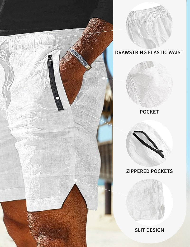 Men's Summer Linen Shorts-Multi-Pocket, Casual & Comfortable