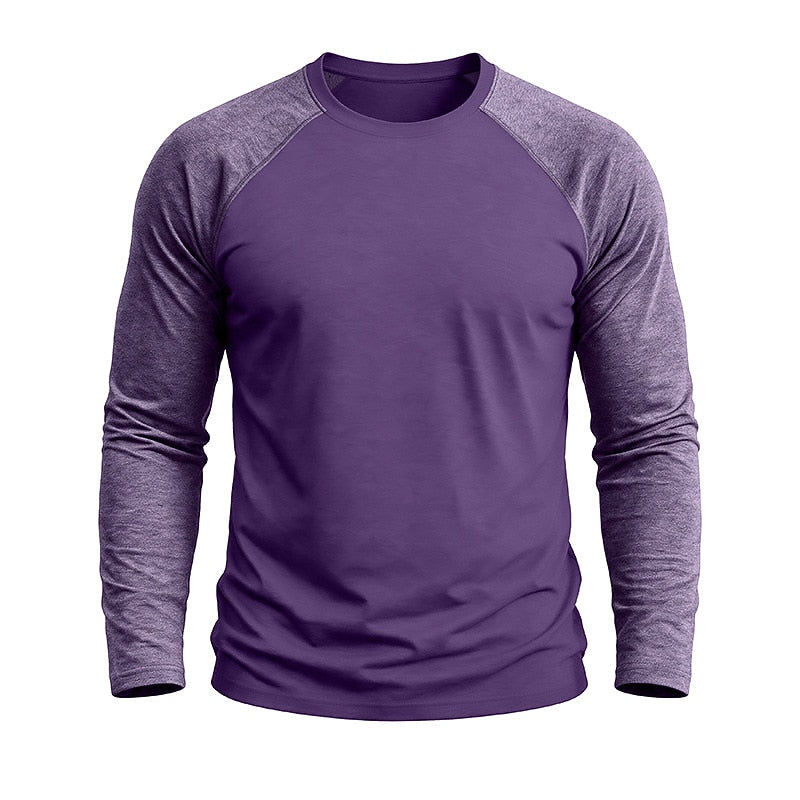 Casual Colorblock Long Sleeve T-shirts